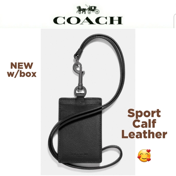 NEW Coach Leather Lanyard ID w/ box - Picture 1 of 4